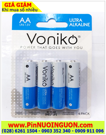 Voniko VO-LR6UD-4B, Pin tiểu AA 1.5v Alkaline Voniko VO-LR6UD-4B/AM3 chính hãng _Loại Vỉ 4 viên